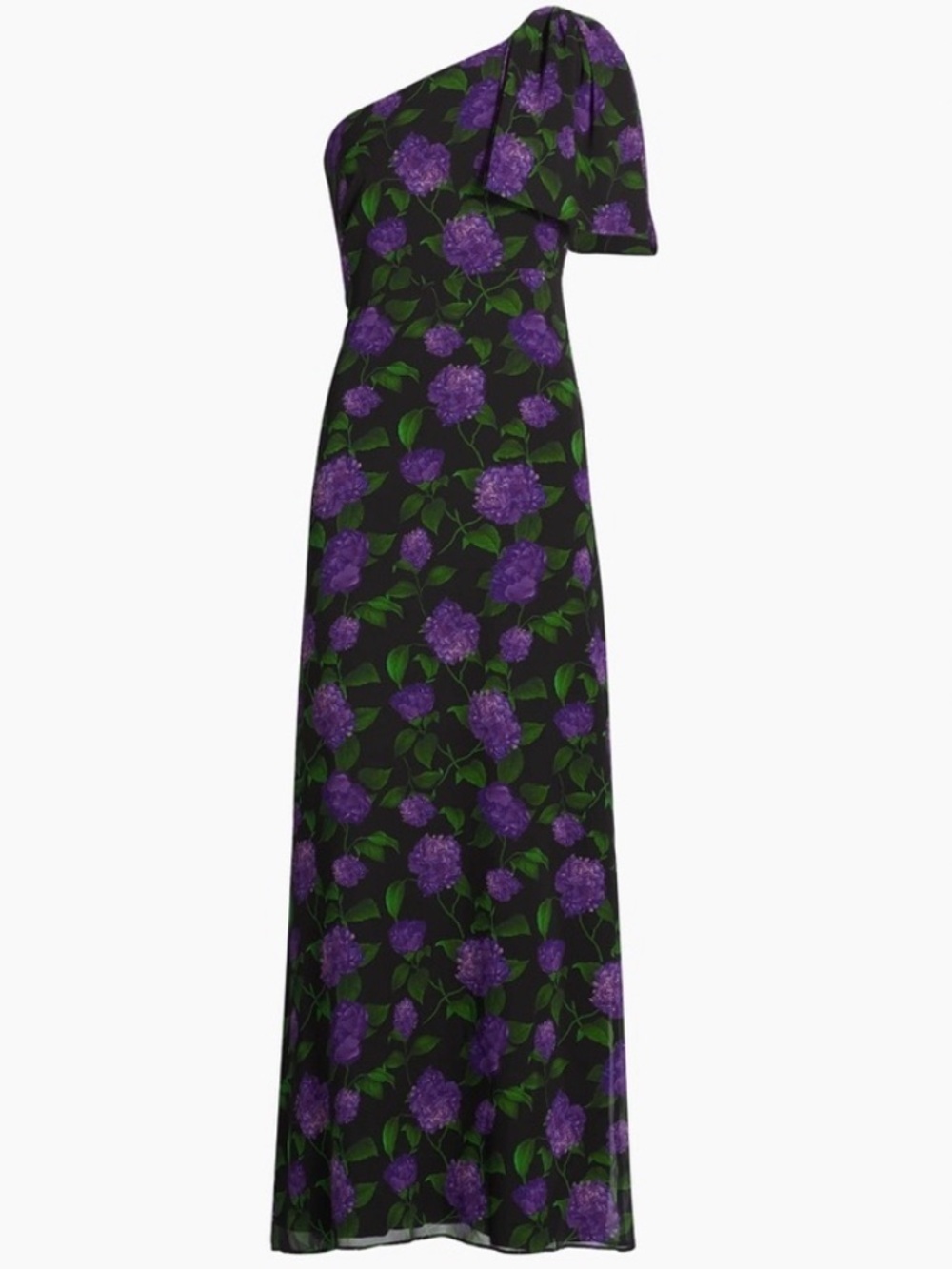 NWT SACHIN + BABI Black & Purple Sleeveless One Shoulder Bow Dress Gown Size 6 - Picture 6 of 8